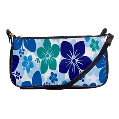 Hibiscus Flowers Green Blue White Hawaiian Shoulder Clutch Bags