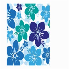 Hibiscus Flowers Green Blue White Hawaiian Small Garden Flag (two Sides) by Mariart