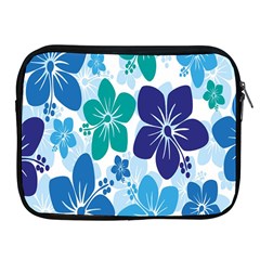 Hibiscus Flowers Green Blue White Hawaiian Apple Ipad 2/3/4 Zipper Cases by Mariart