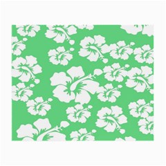 Hibiscus Flowers Green White Hawaiian Small Glasses Cloth