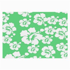 Hibiscus Flowers Green White Hawaiian Large Glasses Cloth