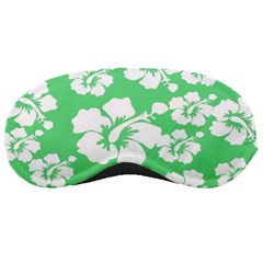 Hibiscus Flowers Green White Hawaiian Sleeping Masks