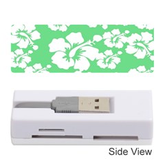 Hibiscus Flowers Green White Hawaiian Memory Card Reader (stick)  by Mariart