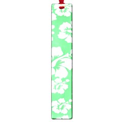 Hibiscus Flowers Green White Hawaiian Large Book Marks by Mariart