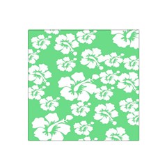 Hibiscus Flowers Green White Hawaiian Satin Bandana Scarf by Mariart