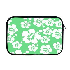 Hibiscus Flowers Green White Hawaiian Apple Macbook Pro 17  Zipper Case by Mariart