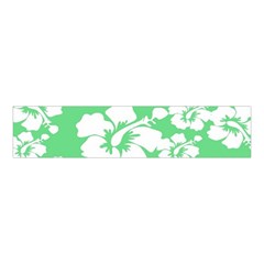 Hibiscus Flowers Green White Hawaiian Velvet Scrunchie by Mariart