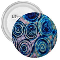 Green Blue Circle Tie Dye Kaleidoscope Opaque Color 3  Buttons