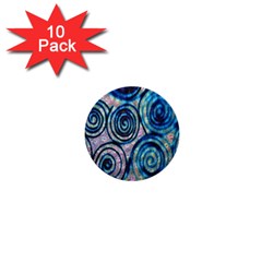 Green Blue Circle Tie Dye Kaleidoscope Opaque Color 1  Mini Buttons (10 Pack)  by Mariart