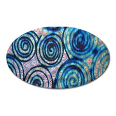 Green Blue Circle Tie Dye Kaleidoscope Opaque Color Oval Magnet by Mariart