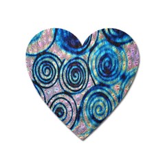 Green Blue Circle Tie Dye Kaleidoscope Opaque Color Heart Magnet by Mariart