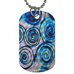 Green Blue Circle Tie Dye Kaleidoscope Opaque Color Dog Tag (two Sides) by Mariart