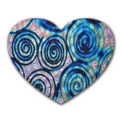 Green Blue Circle Tie Dye Kaleidoscope Opaque Color Heart Mousepads by Mariart