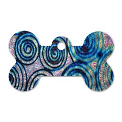 Green Blue Circle Tie Dye Kaleidoscope Opaque Color Dog Tag Bone (two Sides) by Mariart