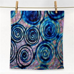 Green Blue Circle Tie Dye Kaleidoscope Opaque Color Face Towel