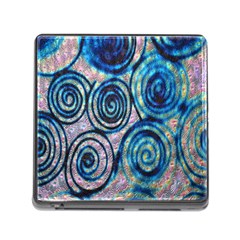 Green Blue Circle Tie Dye Kaleidoscope Opaque Color Memory Card Reader (square) by Mariart