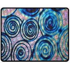 Green Blue Circle Tie Dye Kaleidoscope Opaque Color Fleece Blanket (medium)  by Mariart