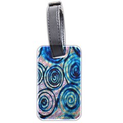 Green Blue Circle Tie Dye Kaleidoscope Opaque Color Luggage Tags (two Sides) by Mariart