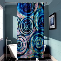 Green Blue Circle Tie Dye Kaleidoscope Opaque Color Shower Curtain 36  X 72  (stall)  by Mariart