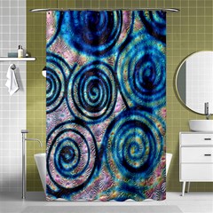 Green Blue Circle Tie Dye Kaleidoscope Opaque Color Shower Curtain 48  X 72  (small)  by Mariart