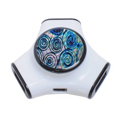 Green Blue Circle Tie Dye Kaleidoscope Opaque Color 3-port Usb Hub by Mariart