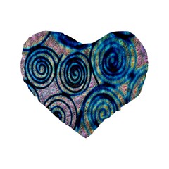 Green Blue Circle Tie Dye Kaleidoscope Opaque Color Standard 16  Premium Heart Shape Cushions by Mariart