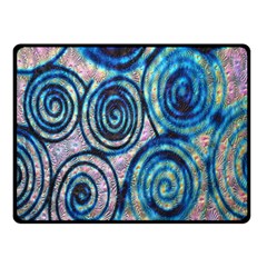 Green Blue Circle Tie Dye Kaleidoscope Opaque Color Double Sided Fleece Blanket (small) 