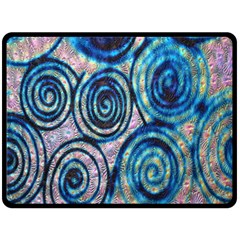 Green Blue Circle Tie Dye Kaleidoscope Opaque Color Double Sided Fleece Blanket (large) 