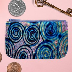 Green Blue Circle Tie Dye Kaleidoscope Opaque Color Large Coin Purse by Mariart