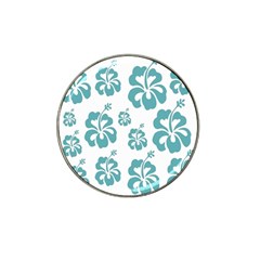 Hibiscus Flowers Green White Hawaiian Blue Hat Clip Ball Marker by Mariart