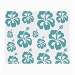 Hibiscus Flowers Green White Hawaiian Blue Small Glasses Cloth (2-Side) Front