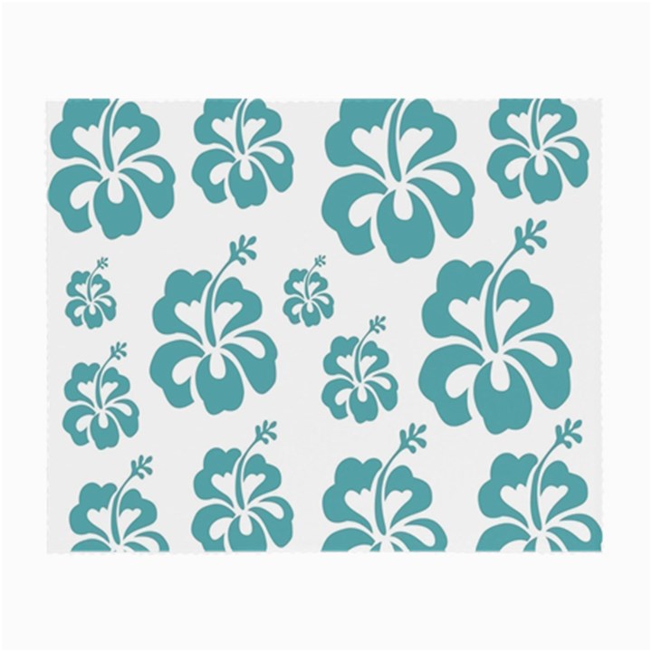 Hibiscus Flowers Green White Hawaiian Blue Small Glasses Cloth (2-Side)