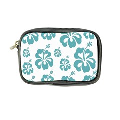 Hibiscus Flowers Green White Hawaiian Blue Coin Purse