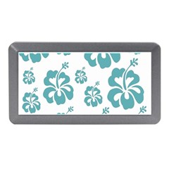 Hibiscus Flowers Green White Hawaiian Blue Memory Card Reader (mini) by Mariart