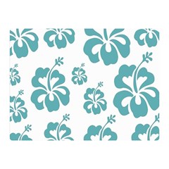 Hibiscus Flowers Green White Hawaiian Blue Double Sided Flano Blanket (mini)  by Mariart