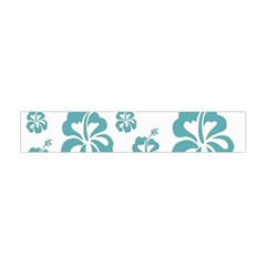 Hibiscus Flowers Green White Hawaiian Blue Flano Scarf (mini) by Mariart