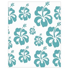 Hibiscus Flowers Green White Hawaiian Blue Drawstring Bag (small)