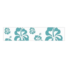 Hibiscus Flowers Green White Hawaiian Blue Velvet Scrunchie by Mariart