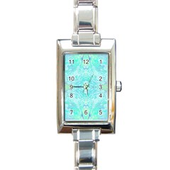 Green Tie Dye Kaleidoscope Opaque Color Rectangle Italian Charm Watch