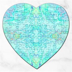 Green Tie Dye Kaleidoscope Opaque Color Jigsaw Puzzle (heart) by Mariart