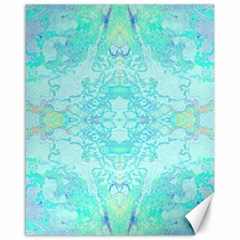 Green Tie Dye Kaleidoscope Opaque Color Canvas 16  X 20   by Mariart