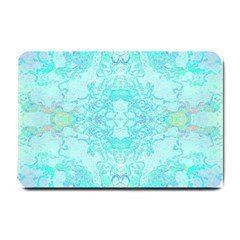 Green Tie Dye Kaleidoscope Opaque Color Small Doormat  by Mariart