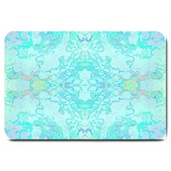 Green Tie Dye Kaleidoscope Opaque Color Large Doormat  by Mariart