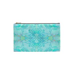 Green Tie Dye Kaleidoscope Opaque Color Cosmetic Bag (small)  by Mariart