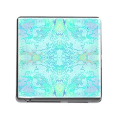 Green Tie Dye Kaleidoscope Opaque Color Memory Card Reader (square) by Mariart