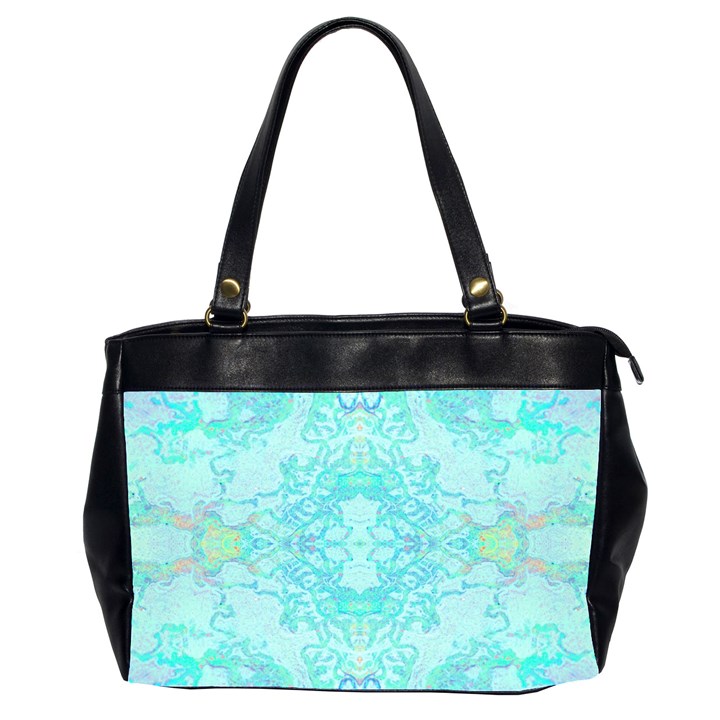 Green Tie Dye Kaleidoscope Opaque Color Office Handbags (2 Sides) 