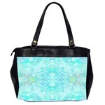 Green Tie Dye Kaleidoscope Opaque Color Office Handbags (2 Sides)  Back