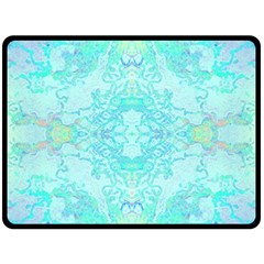 Green Tie Dye Kaleidoscope Opaque Color Fleece Blanket (large)  by Mariart