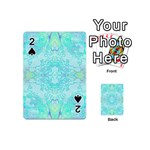 Green Tie Dye Kaleidoscope Opaque Color Playing Cards 54 (Mini)  Front - Spade2