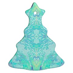 Green Tie Dye Kaleidoscope Opaque Color Ornament (christmas Tree)  by Mariart